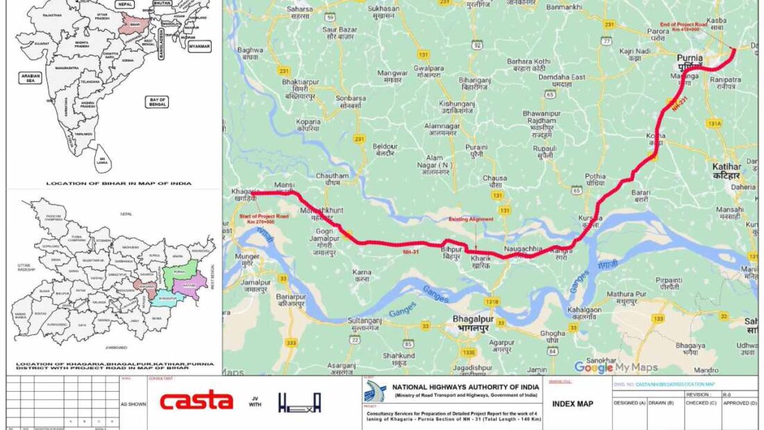 Khagaria Purnea NH 31 Four Lane Project